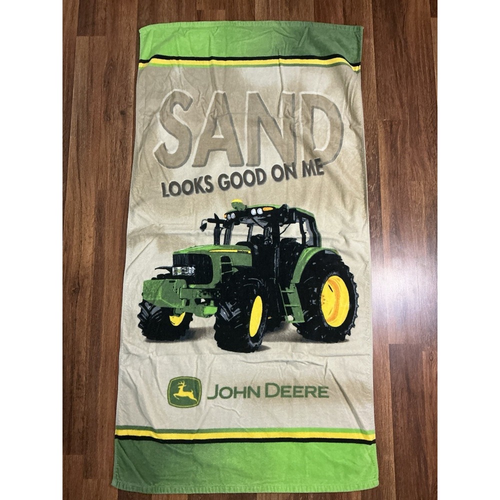 2009 John Deere Beach Towel SAND LOOKS GOOD ON ME Tractor 100%Cotton 30in X 60in